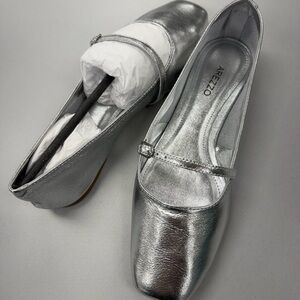 Arezzo Silver Metallic Erin Ballet